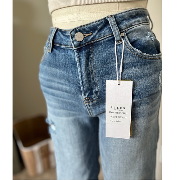 Risen High Rise Wide Leg Jeans (RDP5527) Medium Wash NWT - Picture 5 of 10